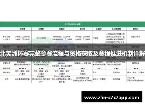 北美洲杯赛完整参赛流程与资格获取及赛程推进机制详解 北美洲杯赛完整参赛流程与资格获取及赛程推进机制详解